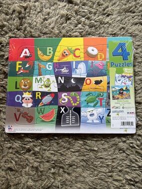 Alphabet Animal & Object Puzzle Set - Colorful Kids Learning Puzzles